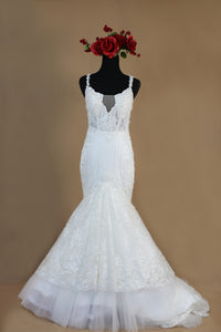 Lace Trumpet Wedding Dress (Style # PB148) - Dream Dresses by P.M.N
 - 7
