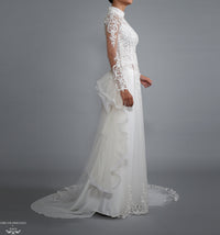 White Bridal Ao Dai | Vietnamese Bridal Dress with Embellishment (#LACINA) - Dream Dresses by P.M.N.