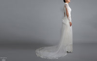 White Bridal Ao Dai | Vietnamese Bridal Dress with Embellishment (#LACINA) - Dream Dresses by P.M.N.