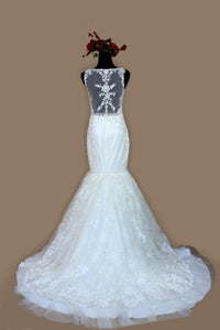 Lace Trumpet Wedding Dress (Style # PB148) - Dream Dresses by P.M.N
 - 11