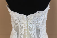 Blush Pink Ivory Lace Mermaid Wedding Dress With Removable Straps (#Nicole) - Dream Dresses by P.M.N
 - 9