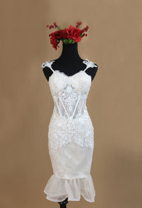 Blush Pink Ivory Short Wedding Dress (#Victoria) - Dream Dresses by P.M.N
 - 2