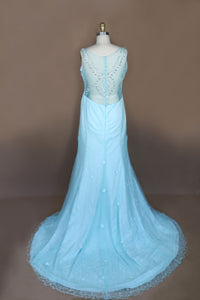 Aqua Mermaid Wedding Dress with Illusion Back (#JUDY) - Dream Dresses by P.M.N
 - 9