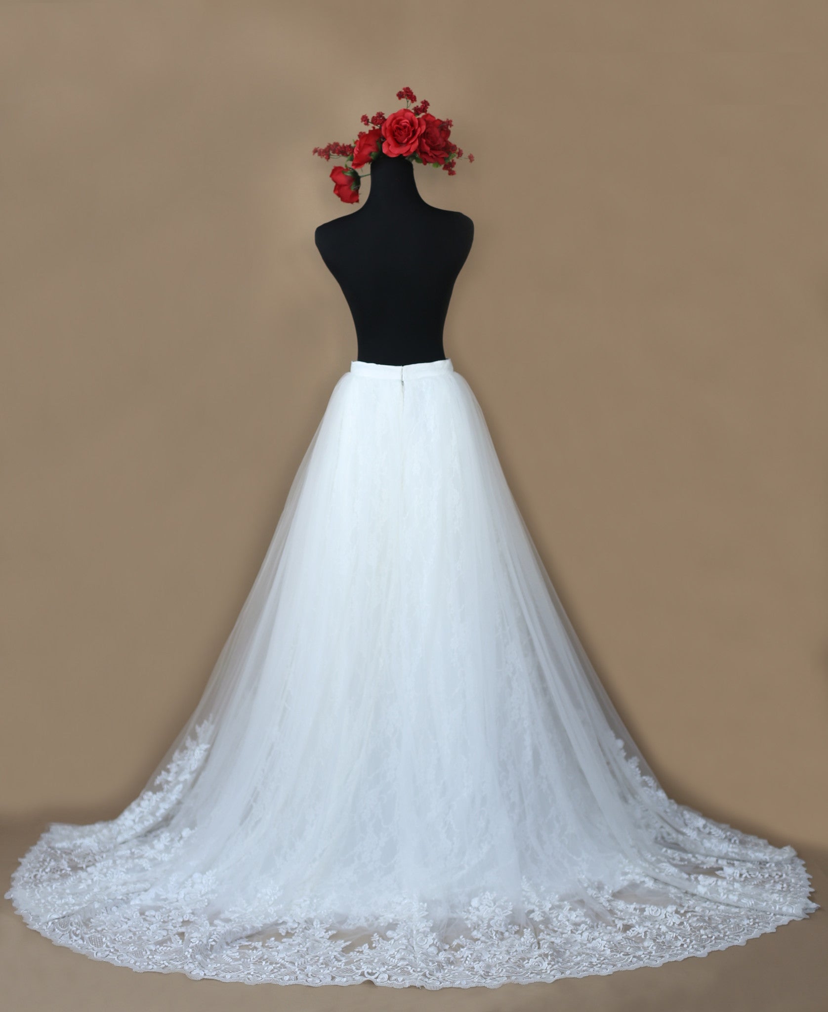 SAMPLE SALE/ Detachable Ball Gown Skirt With Chapel Train (Style #PB162)