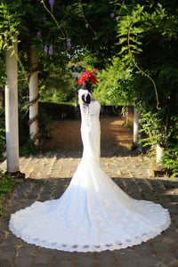 Sheer Back Mermaid Wedding Gown (Style #PB198) - Dream Dresses by P.M.N
 - 8
