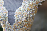 Beaded Lace Gold Dress With Swarovski Crystals (#Jacqueline) - Dream Dresses by P.M.N
 - 5