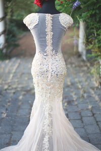 Beaded Lace Gold Dress With Swarovski Crystals (#Jacqueline) - Dream Dresses by P.M.N
 - 7