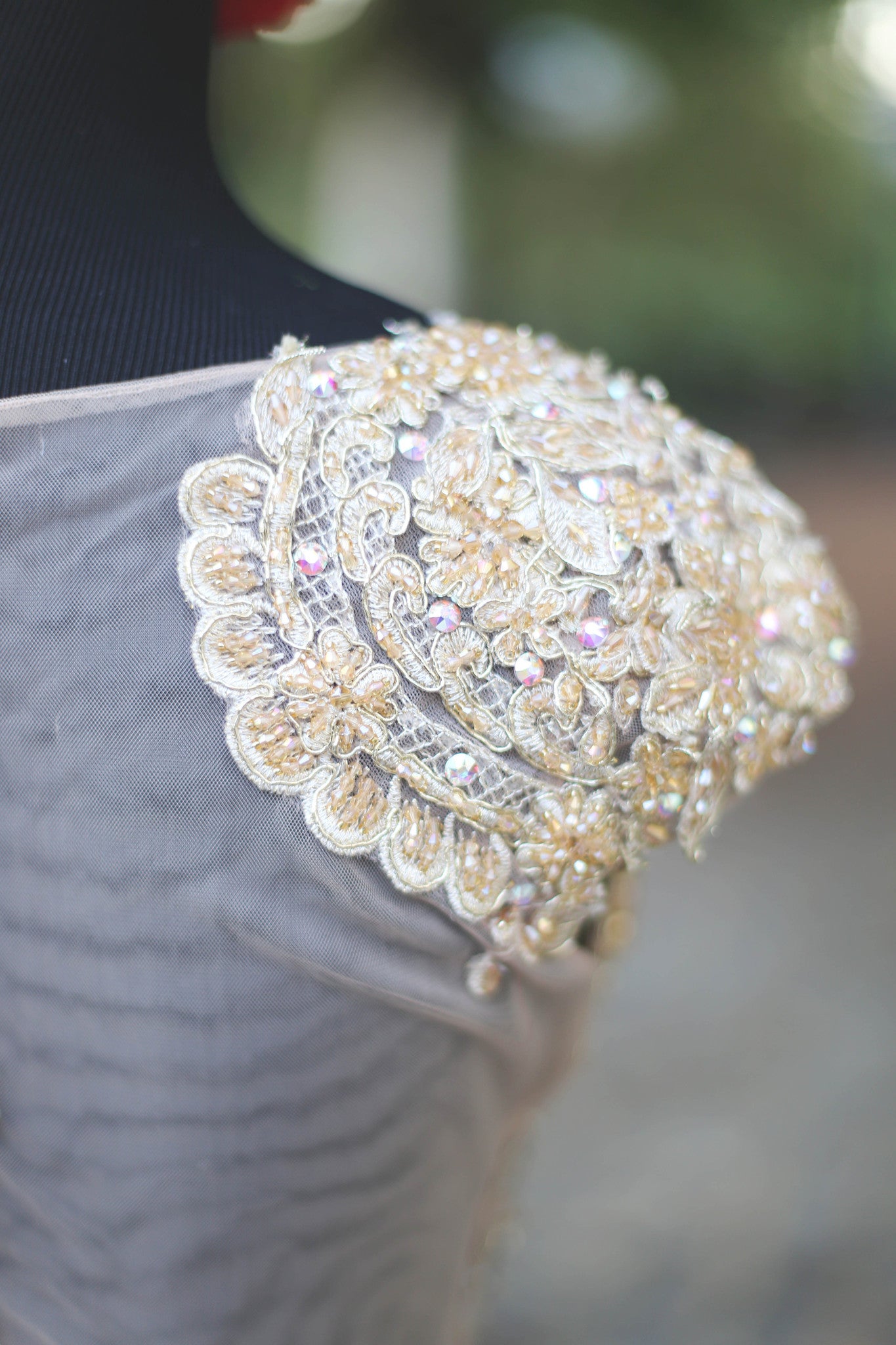 Beaded Lace Gold Dress With Swarovski Crystals (#Jacqueline) - Dream Dresses by P.M.N
 - 9