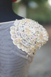 Beaded Lace Gold Dress With Swarovski Crystals (#Jacqueline) - Dream Dresses by P.M.N
 - 9