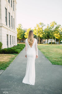 Long Sleeve Chantilly Lace Wedding Dress (#Acacia) - Dream Dresses by P.M.N.