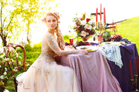 Champagne/Gold Long Sleeve Princess A-Line Gown (# ARIEL) - Dream Dresses by P.M.N
 - 4