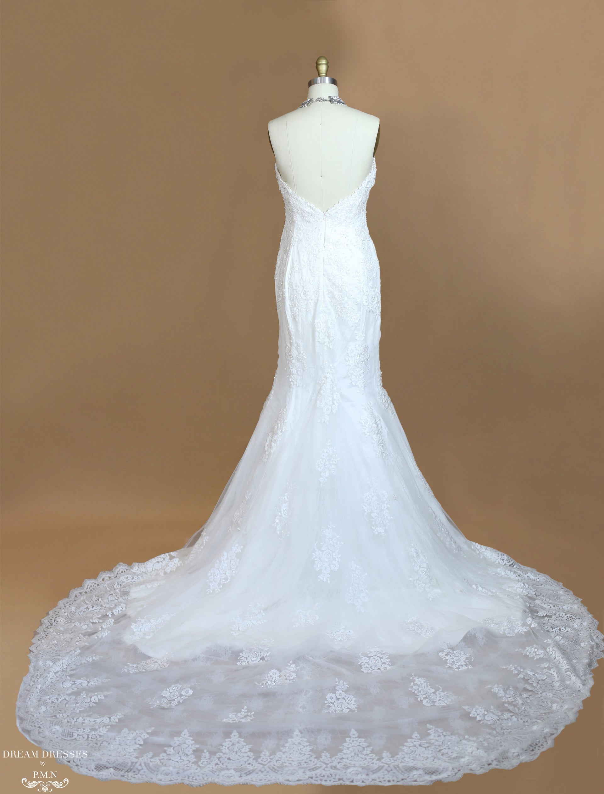 Lace Mermaid Wedding Dress With Cathedral Train (#Karoline) - Dream Dresses by P.M.N.