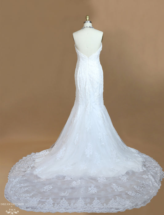Lace Mermaid Wedding Dress With Cathedral Train (#Karoline) - Dream Dresses by P.M.N.
