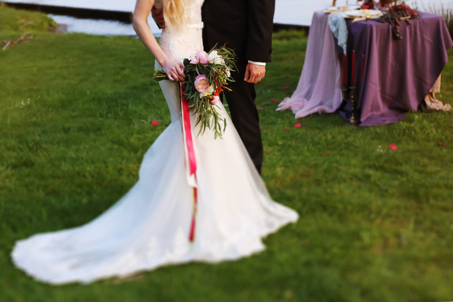 Blush Pink Ivory Strapless Trumpet Wedding Dress (# BETTY) - Dream Dresses by P.M.N
 - 10