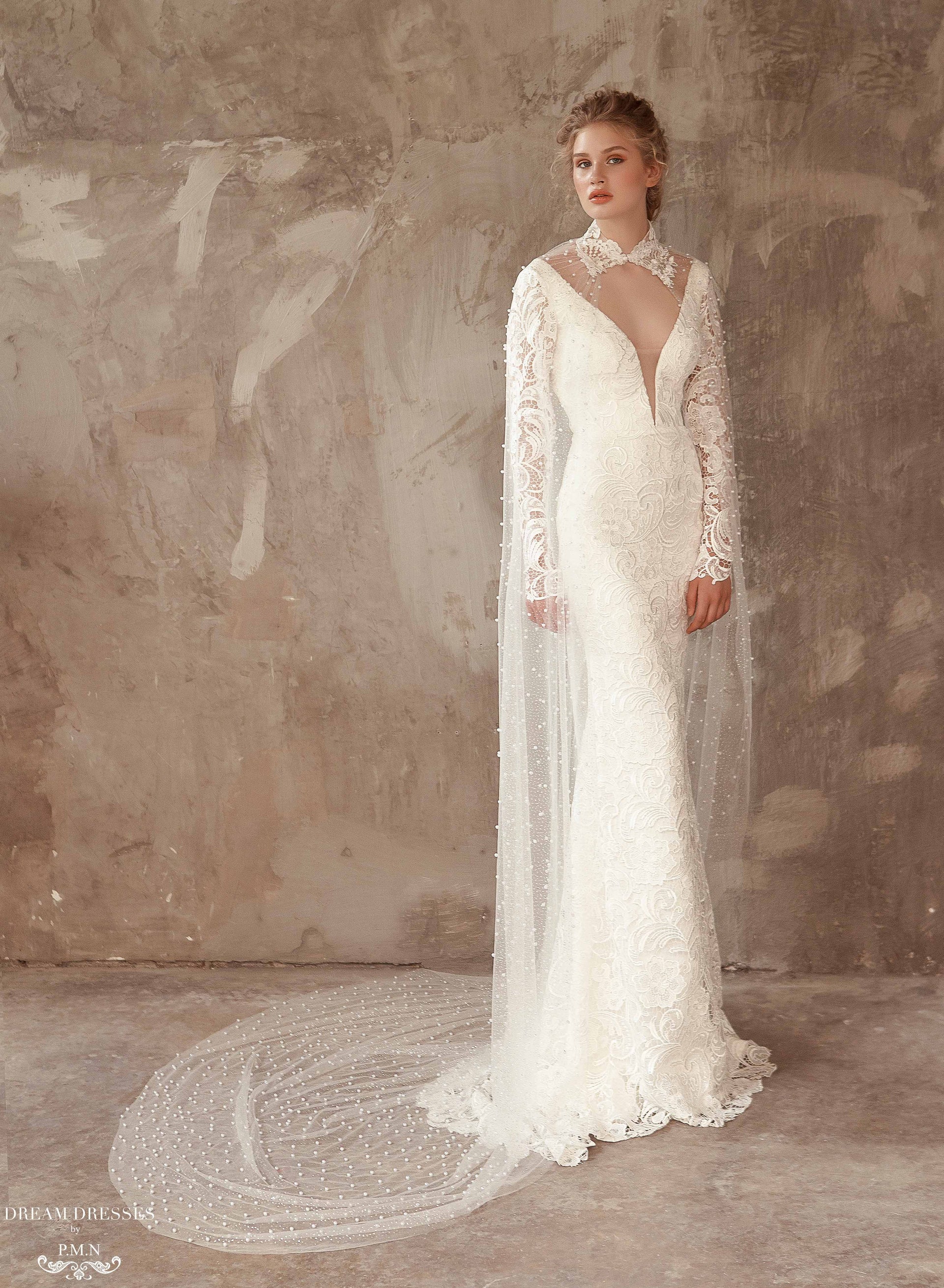 Cathedral Bridal Cape (#ITALA) - Dream Dresses by P.M.N.