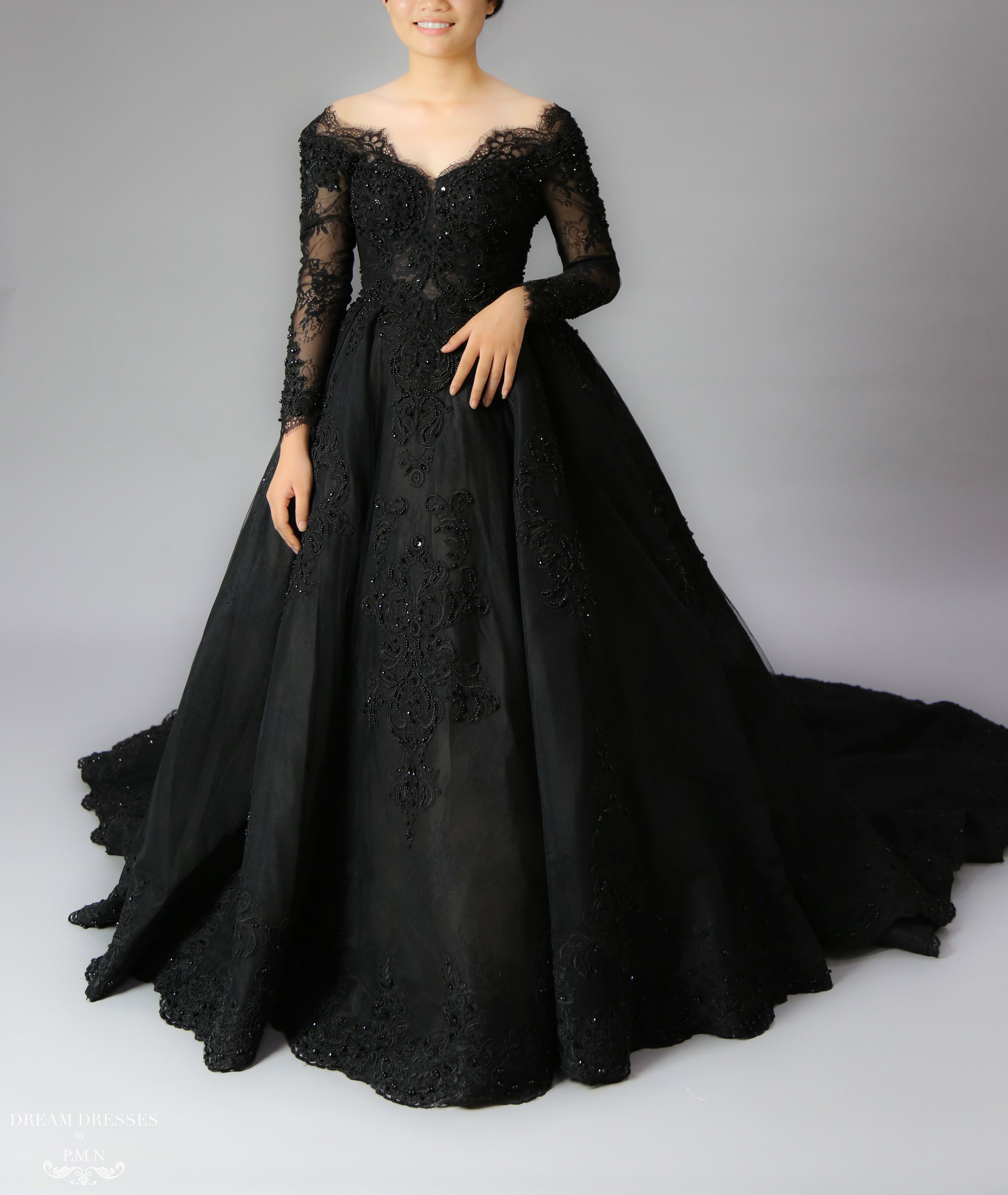 Black Ball Gown Wedding Dress (#Gabrielle)