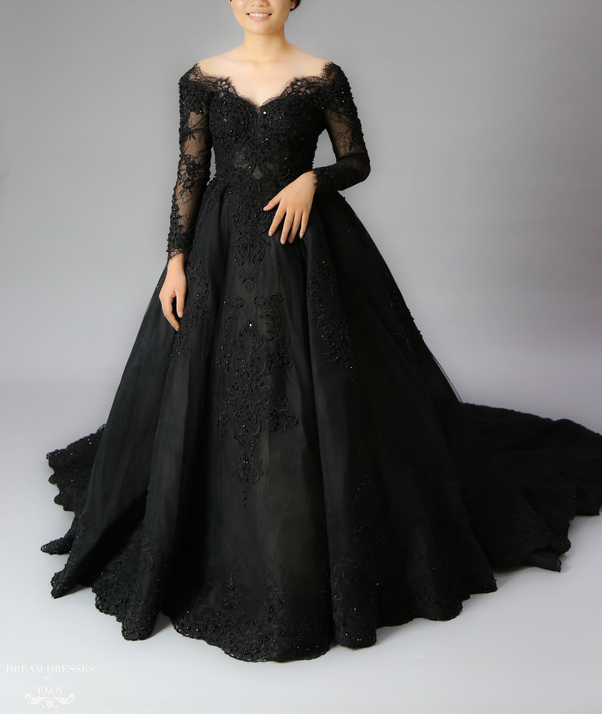 Black Ball Gown Wedding Dress (#Gabrielle) - Dream Dresses by P.M.N.