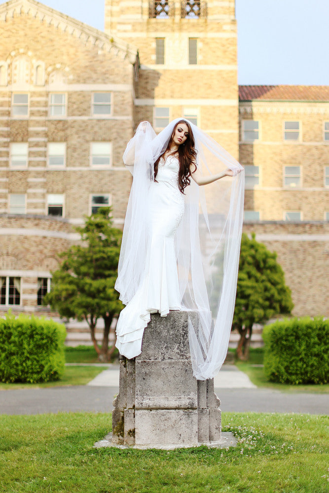 Silk Wedding Dress With Sheer Back (#Lily)