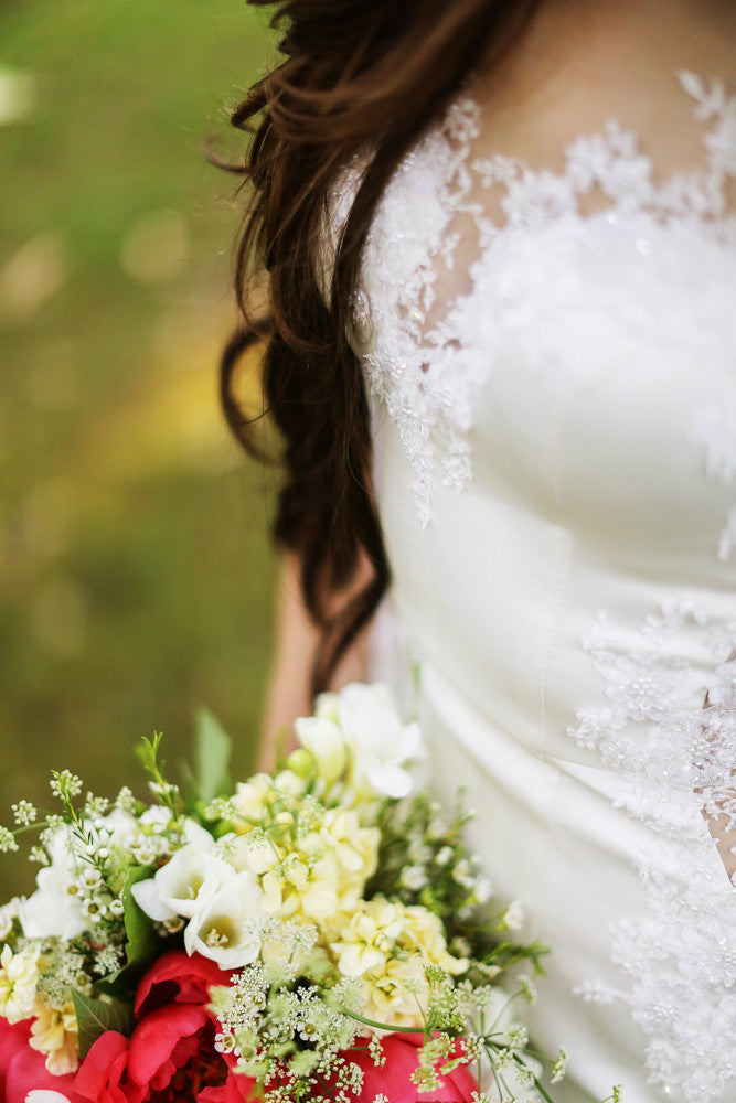 Silk Wedding Dress With Sheer Back (#Lily)