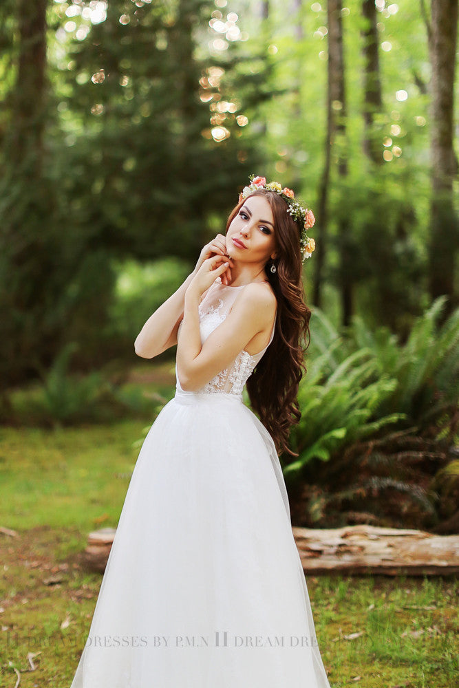 SAMPLE SALE/ Detachable Ball Gown Skirt With Chapel Train (Style #PB162) - Dream Dresses by P.M.N
 - 4