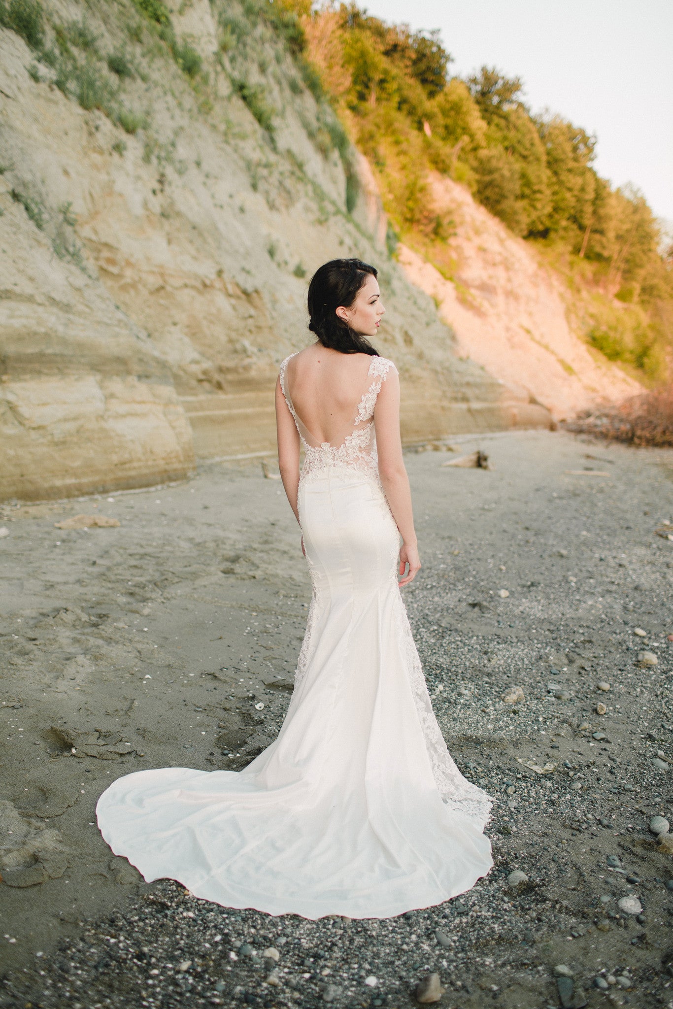 Sheath Lace Wedding Dress (Style #SS16314) - Dream Dresses by P.M.N.