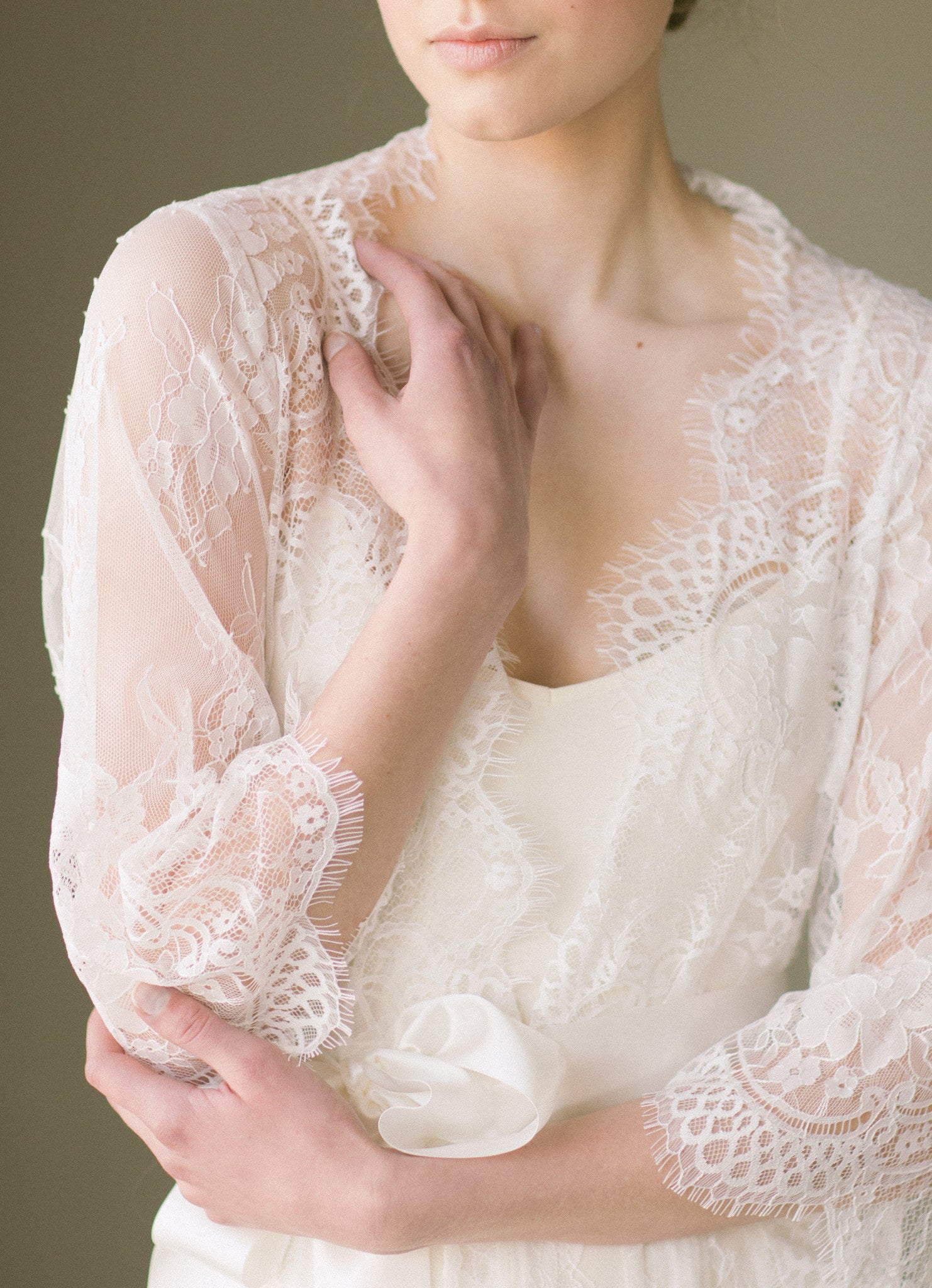 Bridal Lace Robe Kimono (#Isabella)