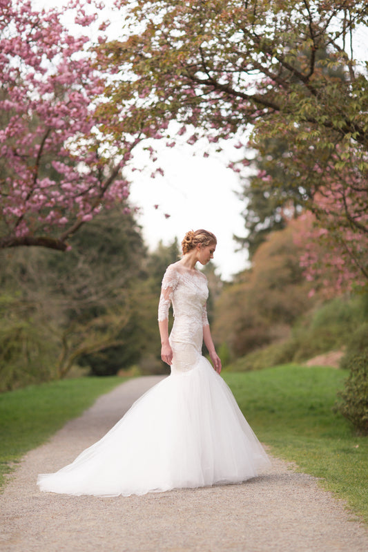 3/4 Sleeves Lace Wedding Gown (#Lucilla) - Dream Dresses by P.M.N.