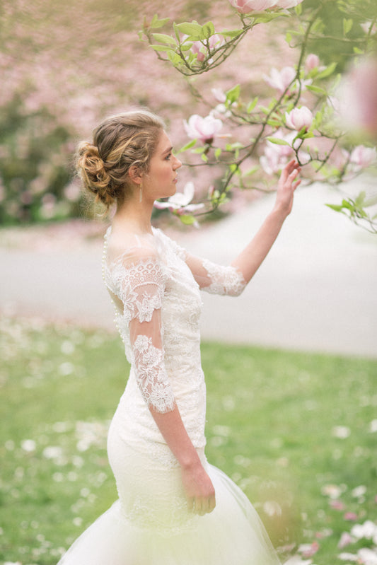 3/4 Sleeves Lace Wedding Gown (#Lucilla) - Dream Dresses by P.M.N.