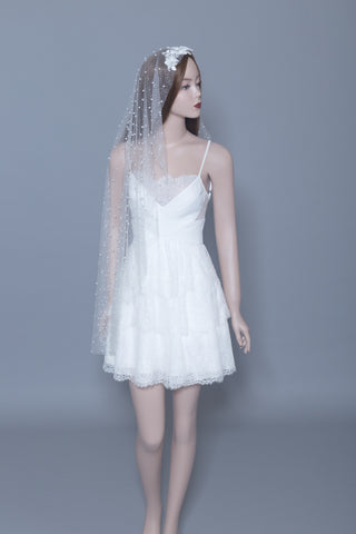 Fingertip Pearls Veil (#Callista) - Dream Dresses by P.M.N
 - 1