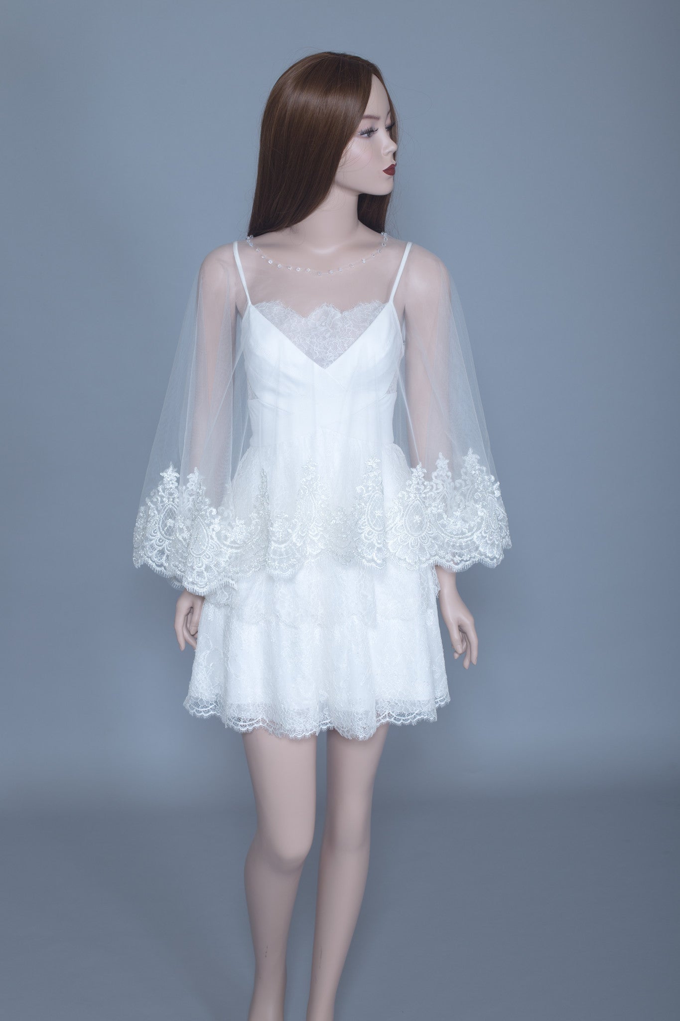 Lace Bridal Cape (#Leora) - Dream Dresses by P.M.N
 - 2