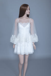 Lace Bridal Cape (#Leora) - Dream Dresses by P.M.N
 - 2