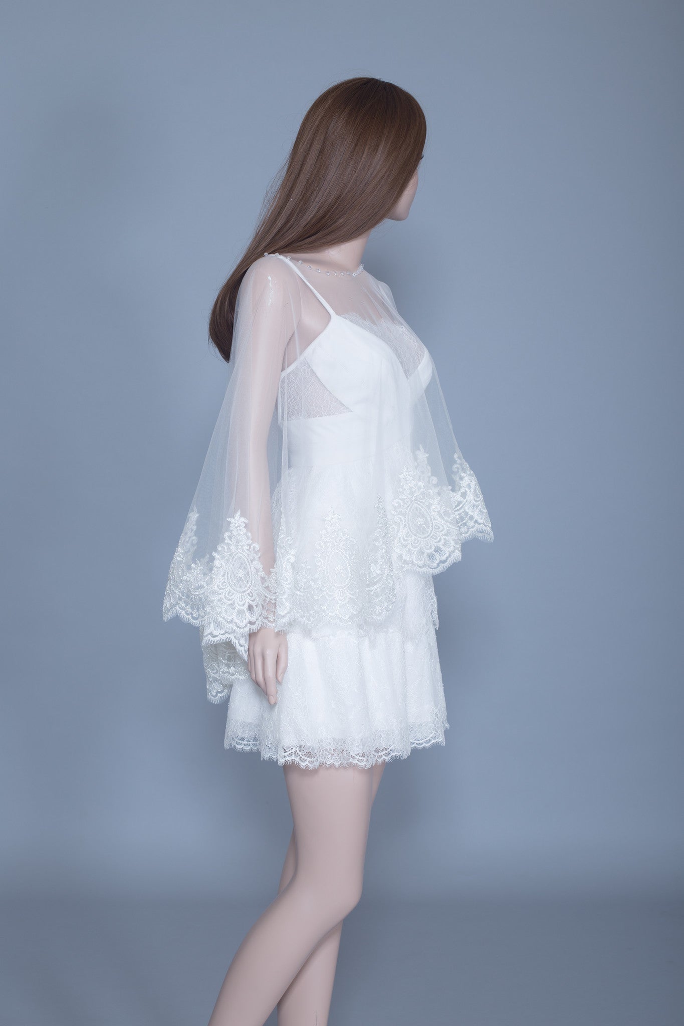Lace Bridal Cape (#Leora) - Dream Dresses by P.M.N
 - 5