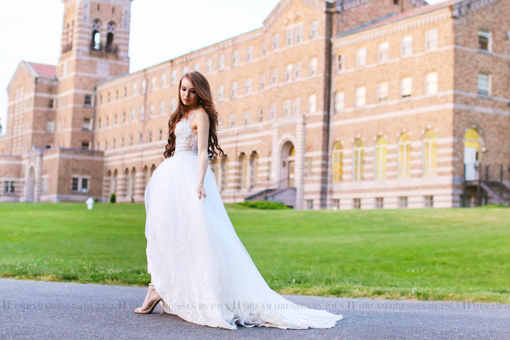 SAMPLE SALE/ Detachable Ball Gown Skirt With Chapel Train (Style #PB162) - Dream Dresses by P.M.N
 - 8