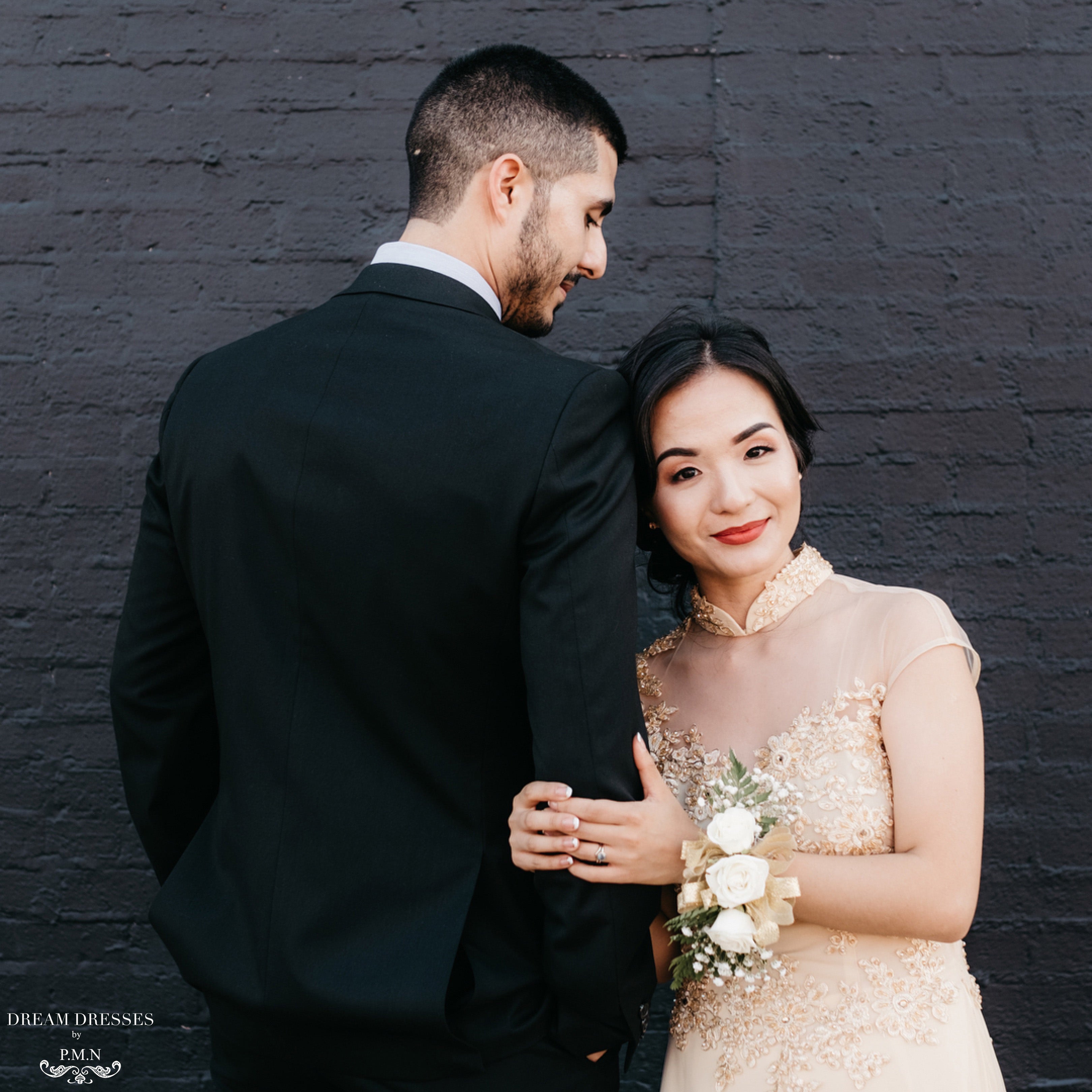 Gold Bridal Ao Dai | Custom Made Vietnamese Bridal Dress (#FLORENCE)