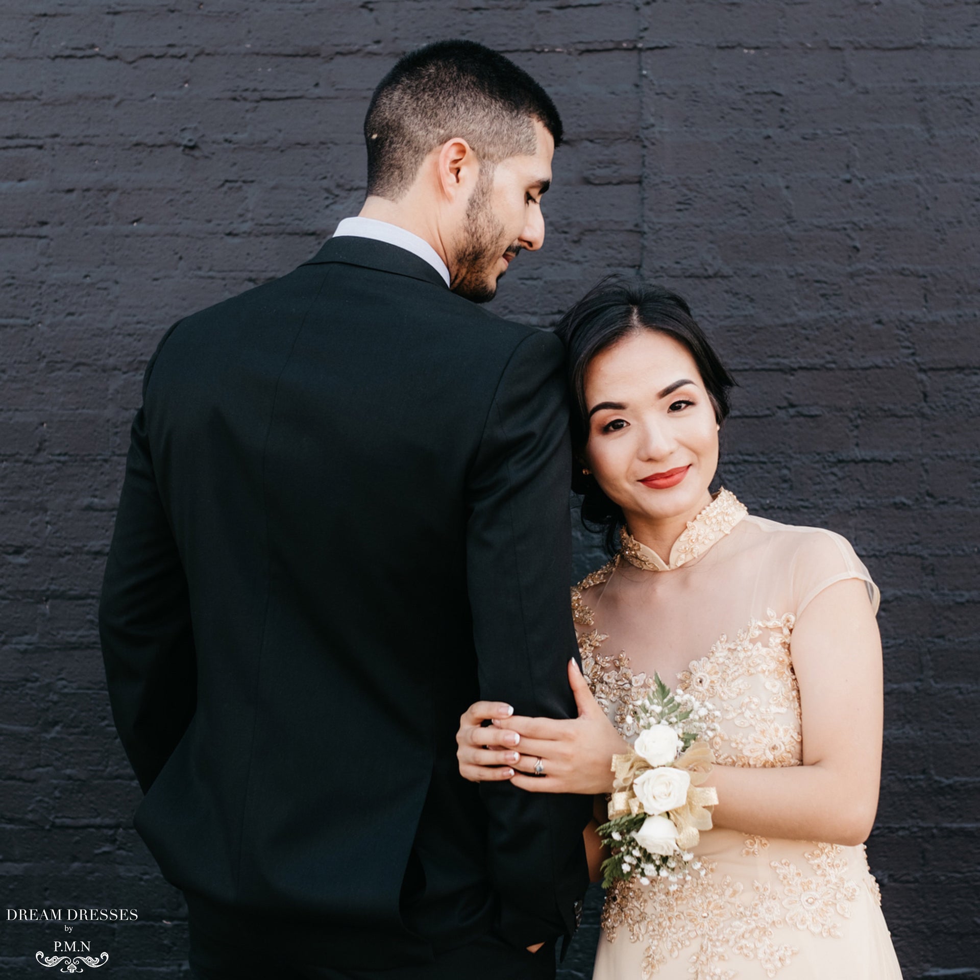 Gold Bridal Ao Dai | Custom Made Vietnamese Bridal Dress (#FLORENCE) - Dream Dresses by P.M.N.