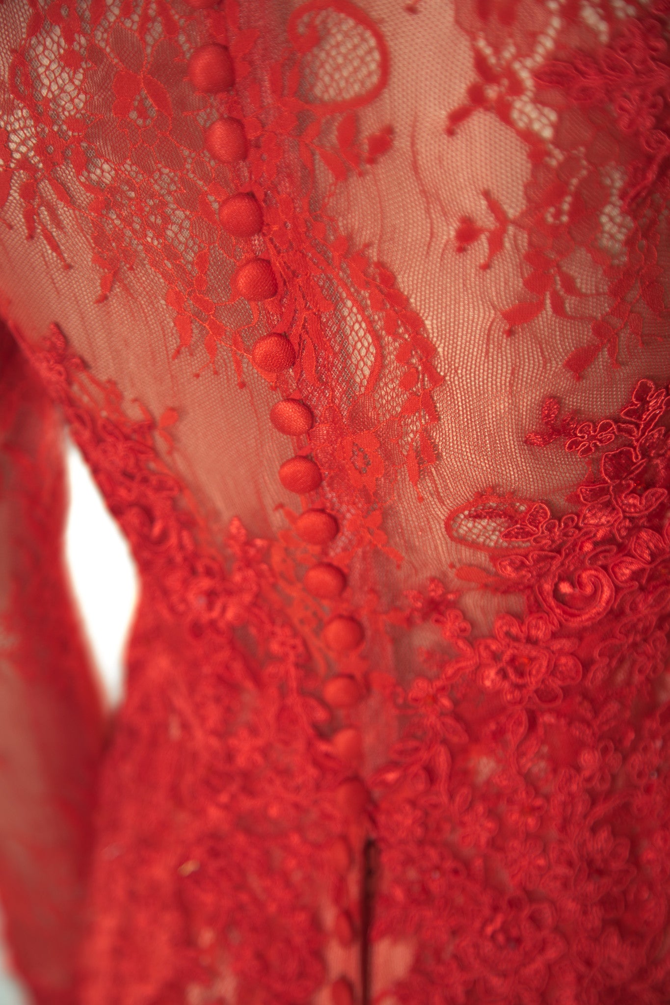 Red Long Sleeve Lace Gown (#Bella) - Dream Dresses by P.M.N
 - 7
