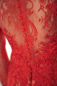 Red Long Sleeve Lace Gown (#Bella) - Dream Dresses by P.M.N
 - 7