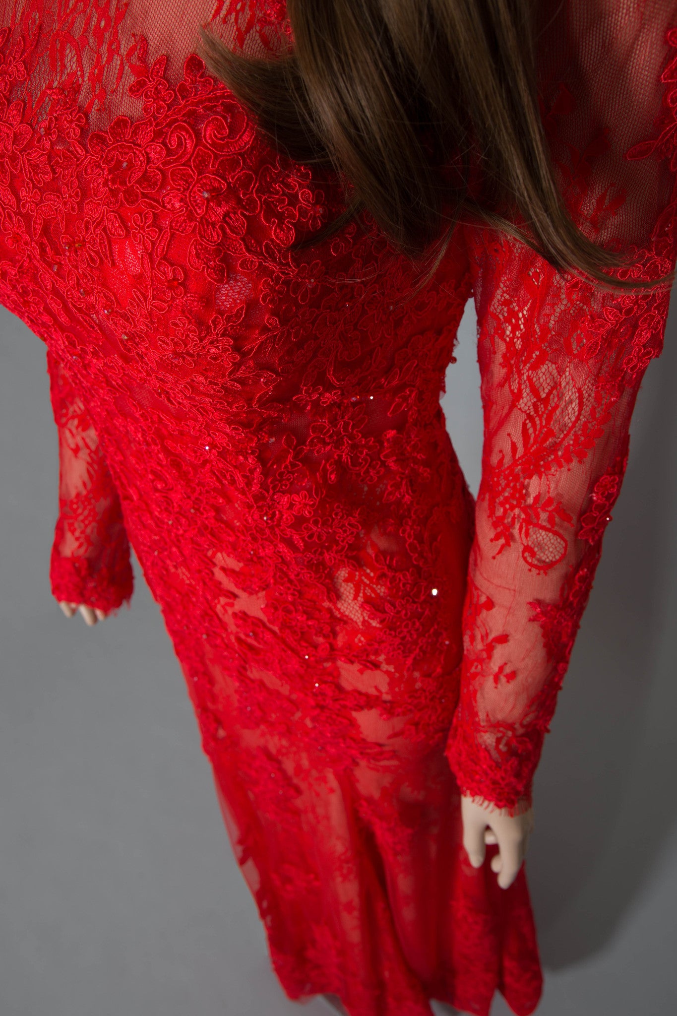 Red Long Sleeve Lace Gown (#Bella) - Dream Dresses by P.M.N
 - 6