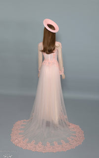 Blush Pink Bridal Ao Dai | Vietnamese Bridal Dress with Embellishment (#TALA) - Dream Dresses by P.M.N.