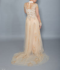 Gold Bridal Ao Dai | Vietnamese Bridal Dress with Embellishment (#HELGA) - Dream Dresses by P.M.N.