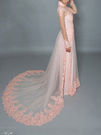 Blush Pink Bridal Ao Dai | Vietnamese Bridal Dress with Embellishment (#TALA) - Dream Dresses by P.M.N.
