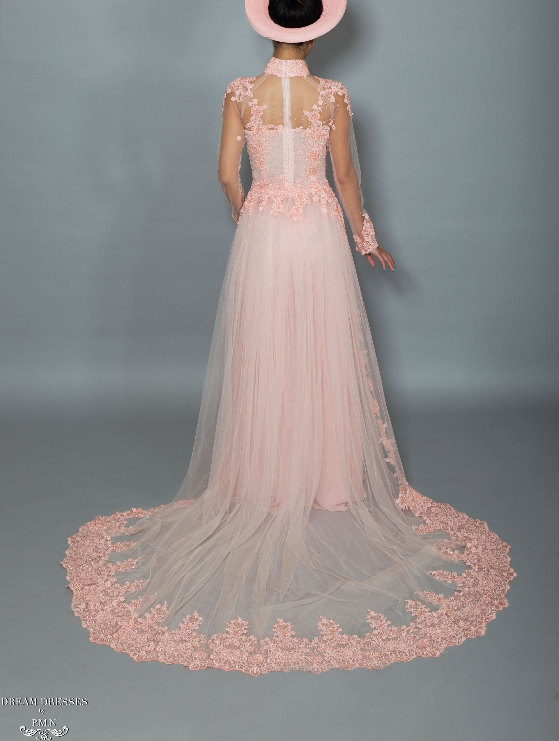 Blush Pink Bridal Ao Dai | Vietnamese Bridal Dress with Embellishment (#TALA) - Dream Dresses by P.M.N.