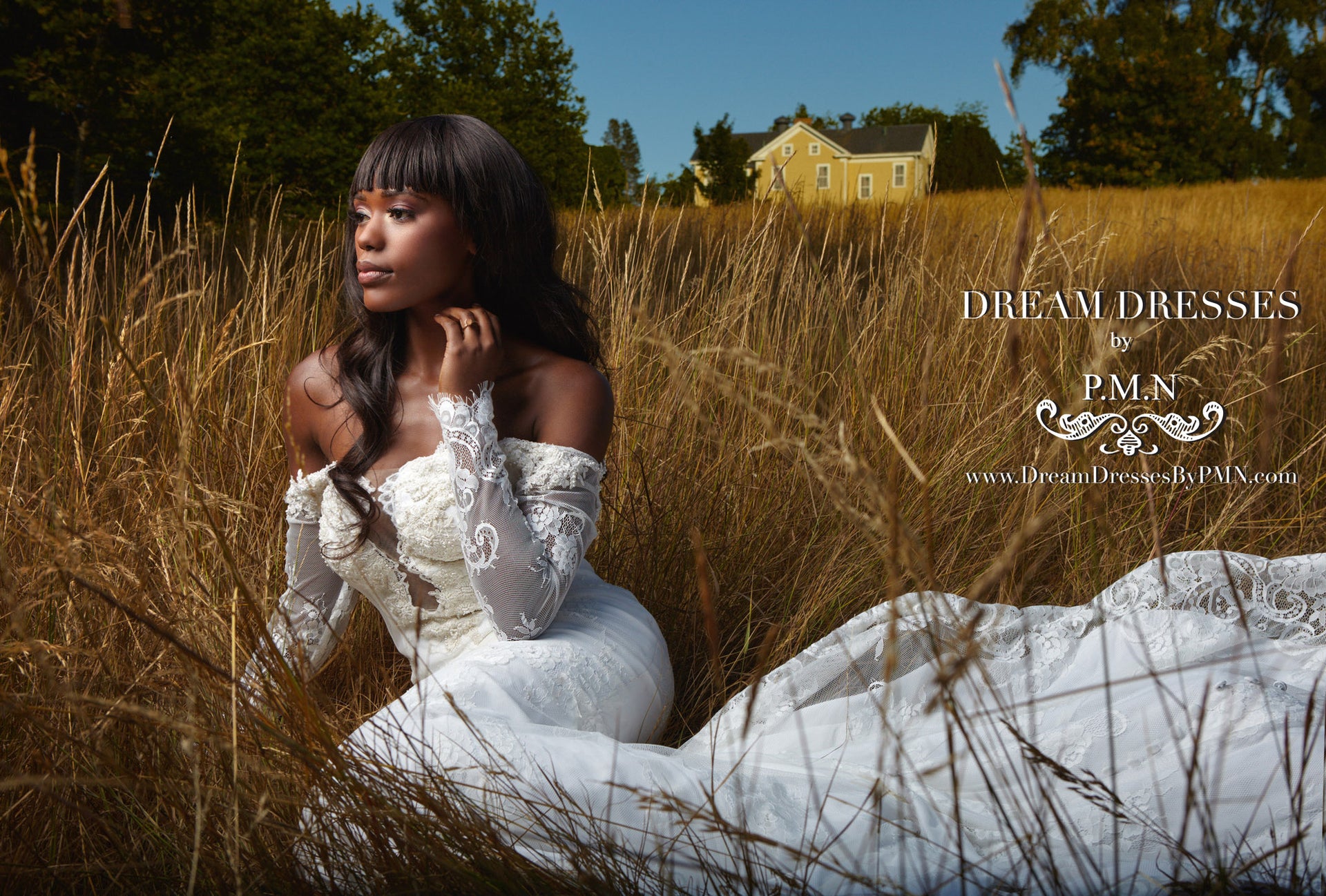 Long Sleeve All Over Lace Wedding Dress (Style #PB1934) - Dream Dresses by P.M.N
 - 5