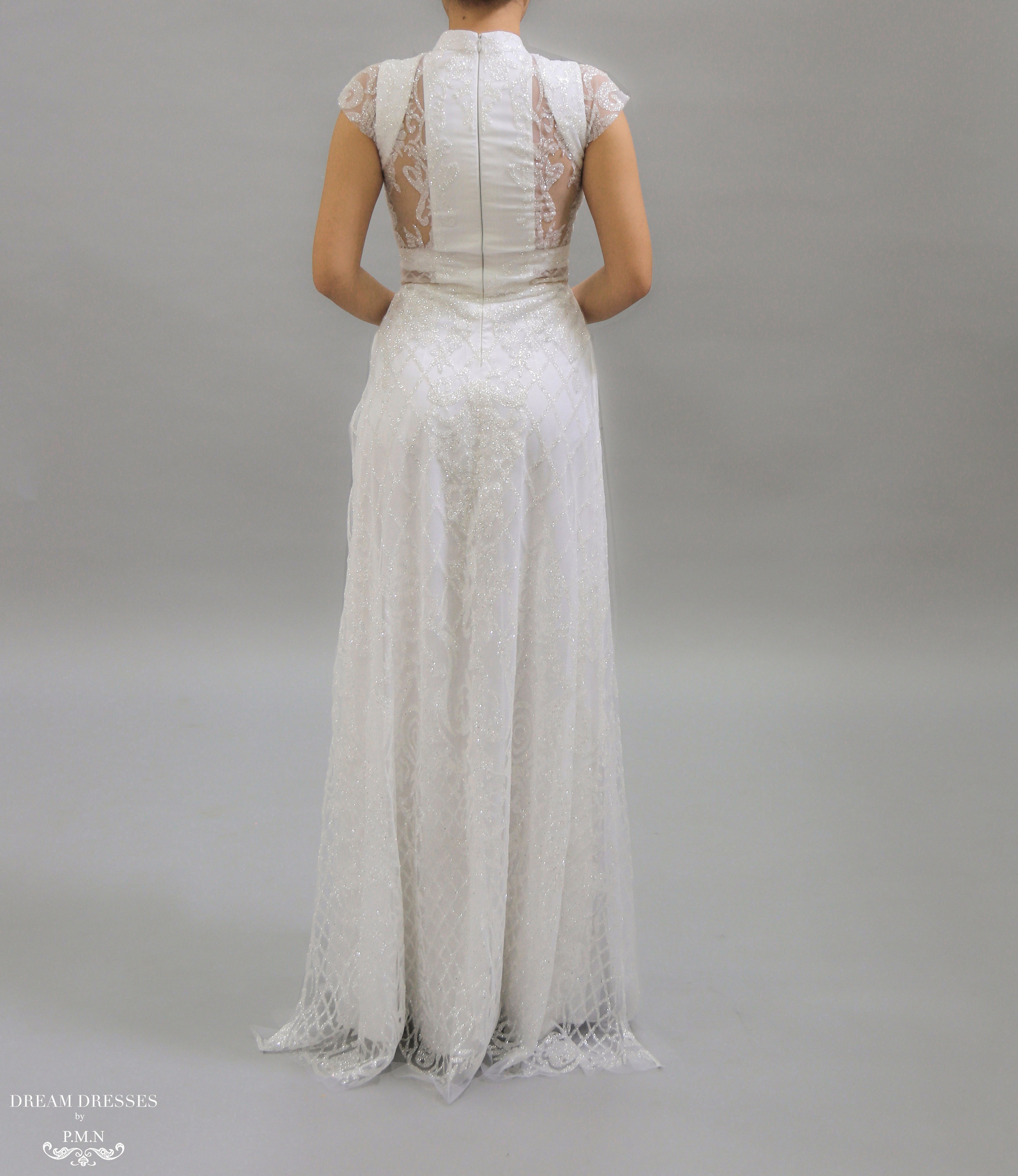 White Bridal Ao Dai | Vietnamese Bridal Dress (#KATHRYN)