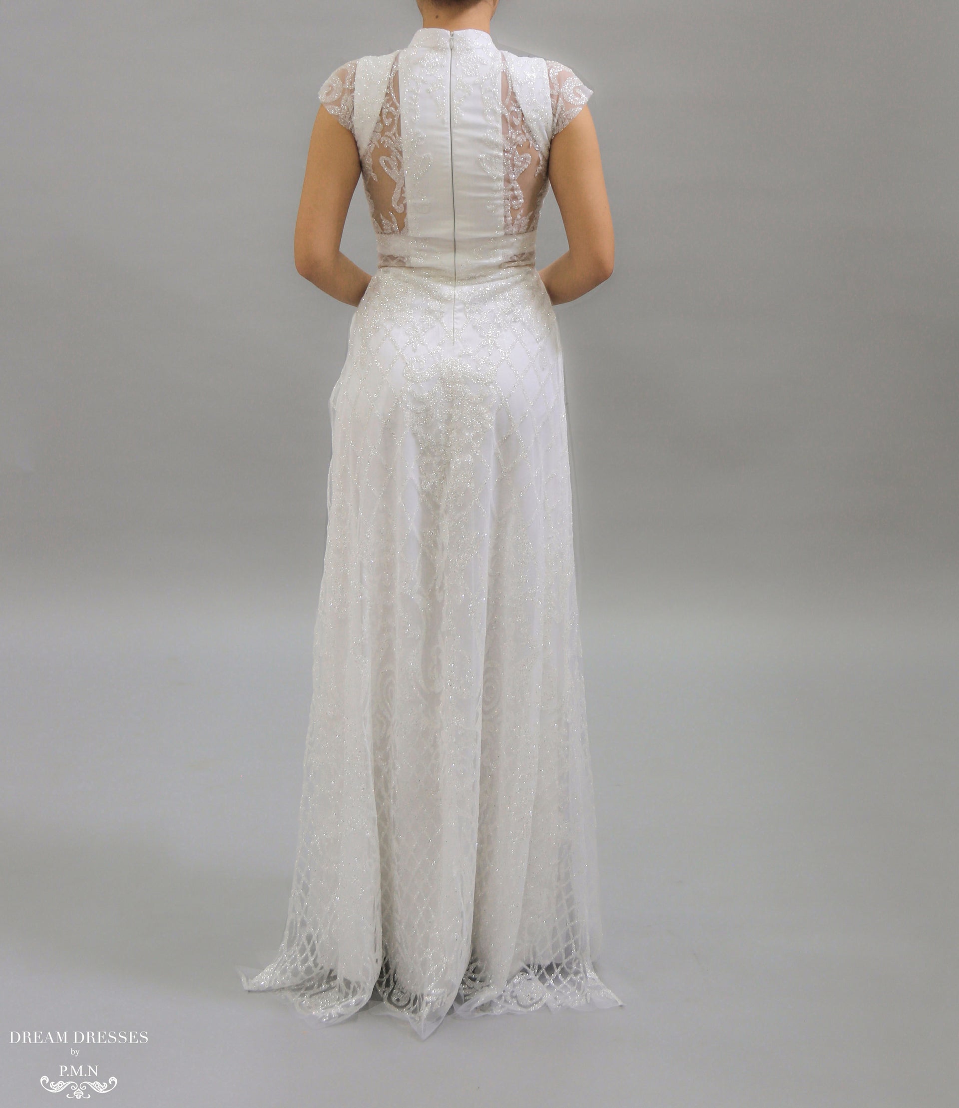 White Bridal Ao Dai | Vietnamese Bridal Dress (#KATHRYN) - Dream Dresses by P.M.N.
