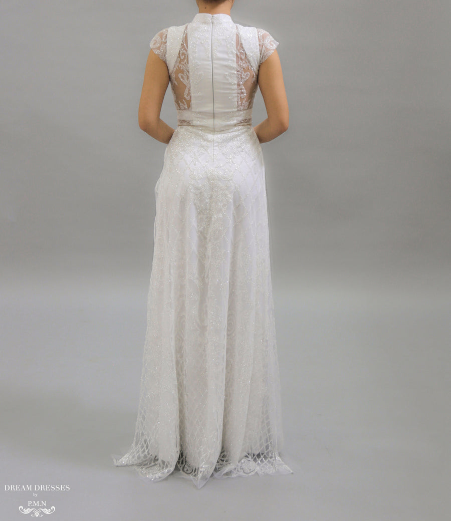 White Bridal Ao Dai | Vietnamese Bridal Dress (#KATHRYN) - Dream Dresses by P.M.N.