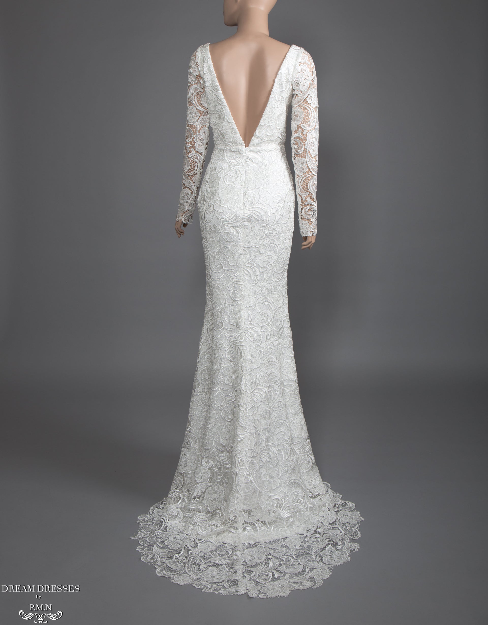 Long Sleeve Lace Wedding Dress (#Elise) - Dream Dresses by P.M.N.