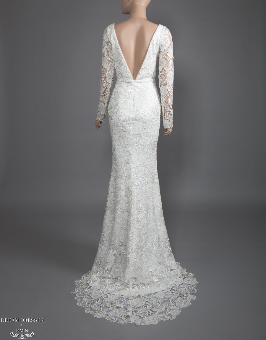 Long Sleeve Lace Wedding Dress (#Elise) - Dream Dresses by P.M.N.