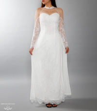 White Bridal Ao Dai | Vietnamese Lace Bridal Dress (#ISABELLE) - Dream Dresses by P.M.N.