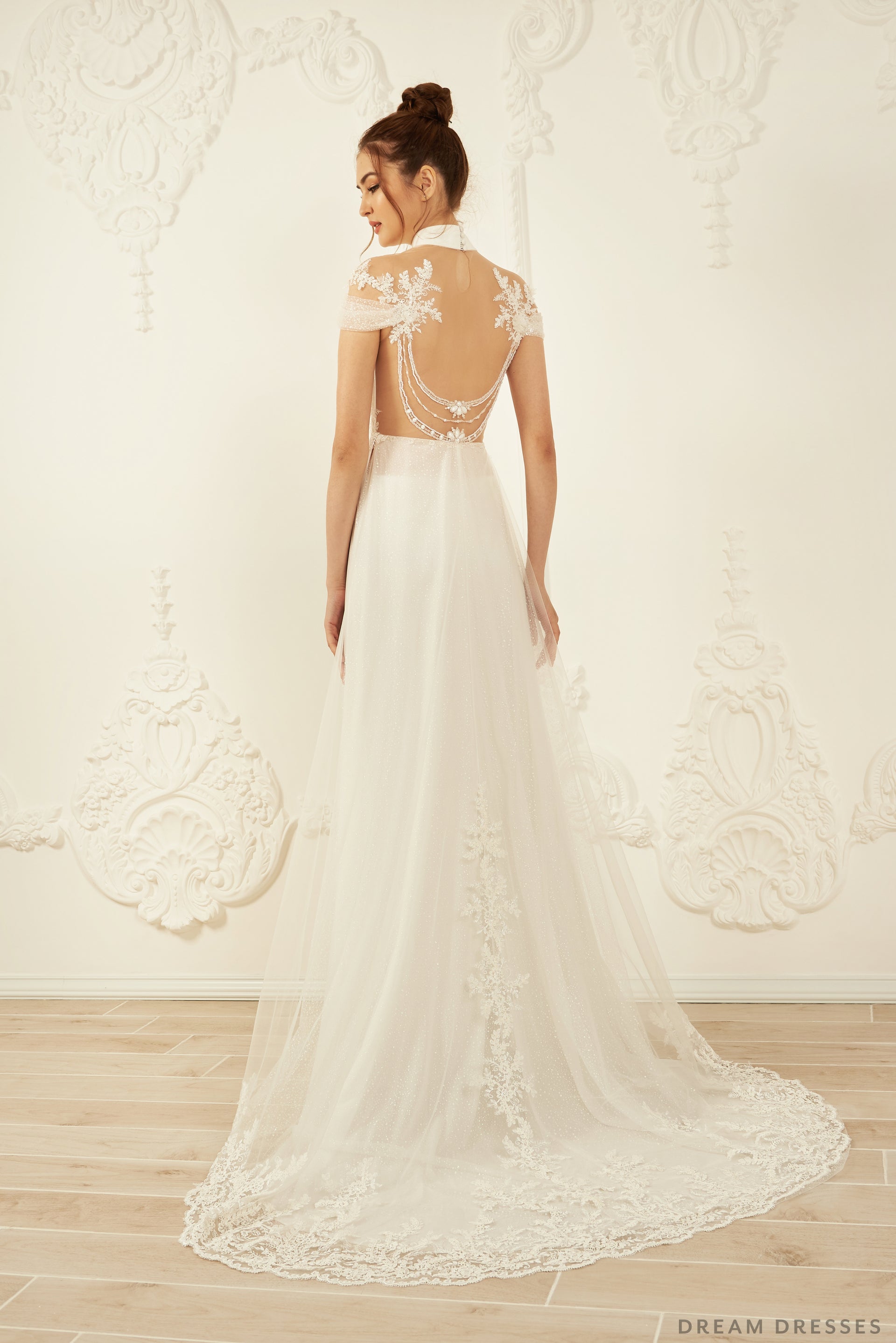 White Bridal Ao Dai | Modern Vietnamese Wedding Dress (#ILIANA) - Dream Dresses by P.M.N.